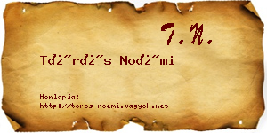 Törös Noémi névjegykártya